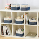 TcaFmac Organization and Storage Cubes - 12x8x5.2 inch Small 6 Pack Collapsible Storage Bins for Sheves, Fabric Storage Basket for Gifts Empty for Closet Cloth Toy Kids Books(White & Jean Blue) by TinyTreasures Baby Boutique