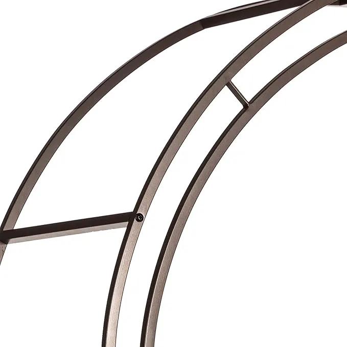 Evergreen Plow & Hearth Montebello-Gunmetal Garden Arbor - 7 Feet Tall | Slim Metal Arch with Iron Trellis for Climbing Plants | Elegant Wedding Arbor | Outdoor Patio & Garden Decor, photo 7 of 8