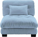 Armless Sofa W/1 Pillow - Blue by CozyNest Decor