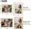Vittanly 12x16 Picture Frames Set of 9, Shatter Resistant Plexiglass, Display 11x14 Pictures with Mat or 12x16 without Mat, Photo Frames for Wall Mount, Engineered Wood, OAK by CozyNest Decor