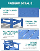 Patio Dining Set for 4 with Umbrella Hole - 66" Outdoor Table & 4 Chairs, All-Weather HDPE Outdoor Furniture for Lawn, Garden, Backyard, Poolside, Navy by GreenHaven Gardens