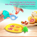 Baby Fruit Food Feeder - Silicone Nibble Tray Combo - Breastmilk Popsicle Mold for Cooling Relief, BPA Free Mesh Feeder for Infant Self Feeding (Antler Blue + Pineapple) by TinyTreasures Baby Boutique