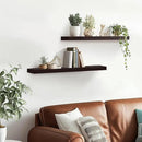 Floating Wall Shelves 2-Pack - 24-Inch Rustic Black Wooden Shelves for Storage and Décor, Easy Installation for Living Room, Bedroom, and Kitchen by CozyNest Decor