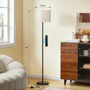 Ambimall 60'' Modern Floor Lamp with Remote, Tall Lamps for Living Room, Bedroom, Office, Dining Room, Beige Shade with Black Pole(Included Bulb) by CozyNest Decor