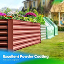 Quictent Galvanized Raised Garden Bed Metal Planter Box Bottomless for Backyard Outdoor, Include 1 pc Tomato Cage, Terracotta, 6x3x2 Ft by GreenHaven Gardens