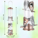 MIXXIDEA Metal Tube Bird Feeders for Outdoors - 6 Ports Hanging Feeder Attracts Wild Birds in Your Lawn, Garden, Balcony - Antique Copper - 1 Pack by CozyNest Decor
