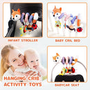 Koty Car Seat Toys, Infant Baby Spiral Plush Activity Hanging Toy for Stroller Bar Pram Crib with Music Box BB Squeaker & Rattles(Orange Fox) by TinyTreasures Baby Boutique
