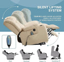 PARKOL Power Lift Recliner Chair for Elderly Breathable Leather Recliner Chair with Massage and Heat,2 Cup Holders,Electric Stand Assist,USB Ports,Gifts for Family (Grey) by CozyNest Decor