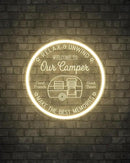 Camper LED Neon Sign for Camping Party Decor, Dimmable Neon Wall Lights Signs for Backyard Patio Garden BBQ Touring Car Decoration, 3D Art Light Up Sign for Housewarming Birthday Gifts by CozyNest Decor