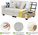 L Lengend Vansen Modular Sectional Sofa U Shaped Couch with Ottoman Modern Reversible Corner Sectional Couch for Living Room (Cream, U Shaped Sofa-1) by CozyNest Decor
