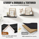 Floating Wall Shelves 2-Pack - Rustic Black 16-inch Wooden Wall Shelves for Storage and Décor, Multi-Functional and Easy to Install for Living Room, Bedroom, and Kitchen by CozyNest Decor
