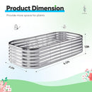 Quictent Raised Garden Bed Kit Oval Galvanized Metal Planter Box Tall for Vegetables Outdoor Backyard, Rubber Strip Edging Included, Silver 6x3x1.5 ft by GreenHaven Gardens