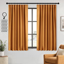 ANRODUO Back Tab Blackout Curtains for Bedroom Living Room, Rod Pocket Pinch Pleated Thermal Insulated Room Darkening Curtains 63 Inches Long 2 Panels, Mustard Yellow, 42 x 63 Inch by TinyTreasures Baby Boutique