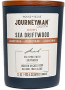 Journeyman Collection Candle, 15oz, Wooden Wick, Sea Driftwood, Large Painted Jar by CozyNest Decor