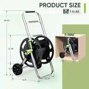 Garden Hose Reel Cart, Holds 75-150 Feet of 5/8-Inch Hose, Portable Hose Reel Cart With Wheels,Adjustable Handrail, Quick Hose Connector by GreenHaven Gardens