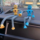 Pop Tubes LED Robot 4 Pcs Light Up Fidget Tubes Sensory Toys Robot Telescopic Suction Cup, Toddler Autism Stress Relief Stocking Stuffers Halloween Party Favors Travel Toys for Kids by TinyTreasures Baby Boutique
