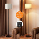 Ambimall 60'' Modern Floor Lamp with Remote, Tall Lamps for Living Room, Bedroom, Office, Dining Room, Beige Shade with Black Pole(Included Bulb) by CozyNest Decor
