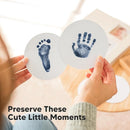 2-Pack Round Inkless Baby Hand and Footprint Kit - Mess Free Ink Pad for Newborn Keepsake, Dog Nose & Paw Print Kit, Clean Touch Ink Pad for Baby Hand & Footprints, Ideal New Mom Gifts (Navy) by TinyTreasures Baby Boutique
