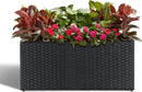 LEWIS&WAYNE Large Rectangular Block Planter Box Handmade Wicker Tall Planters for Outdoor Plants with Removable Liners Modern Planter for Indoor Outdoor Patio Deck - Black, 30''x12''x16'' by GreenHaven Gardens