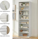 71 Inch Tall 8-Shelf Bookcase, Wood Bookshelf Storage Organizer Adjustable Shelf for Home Office Living Room, Converts into Two 4-Shelf Bookshelves, White by CozyNest Decor