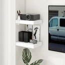 Deep Floating Shelves for Wall | 12 Inch Deep White Floating Shelves Set of 2 | 16W x 12D Rustic Wood Wide Wall Shelves | Bookshelf Laundry Shelf TV Shelf by CozyNest Decor