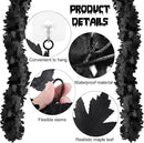 Joyhalo 8 Pack 5.7FT Black Maple Leaf Garland,Halloween Artificial Hanging Black Vines,Halloween Outdoor Garland for Mantle,Door Frame,Fireplace and Thanksgiving Decor by CozyNest Decor