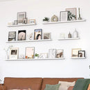 Heimlove Picture Ledge Shelf, Floating Shelves Set of 2, 72 Inches Long Large Picture Shelf for Wall with Ledge, Kids Bookshelf Wall Mounted for Living Room Bedroom Decor Books Photo Frames, White by CozyNest Decor