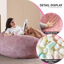 4FT Large Bean Bag Chairs,Big Adult Size Memory Foam Beanbags with Filler Included,Machine Washable Corduroy Cover,Ultra Soft Plush Gaming Bing Bag Puff Chair for Dorm, Living Room & Bedroom (Pink) by CozyNest Decor
