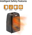 Electric Ceramic Portable Space Heater with Thermostat and Fan, Built-in Overheat Sensor, and Safety Tip-Over Switch, ST-MTPTC113 by CozyNest Decor