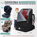 RAINSMORE Padded Car Seat Travel Bag for Airplane Heavy Duty Car Seat Backpack for Air Travel Baby Carseat Cover Bags for Airport Large Car Seats Carrier Fits Car Seats & Booster Seats, Black by TinyTreasures Baby Boutique