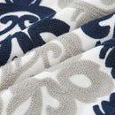 HWY 50 Navy Blue Decorative Throw Pillow Covers 18x18 Inch, Pack of 2 Embroidered Cotton Farmhouse Cushion Cover Pillow Case for Sofa Couch Living Room Bed Bedroon, Accent Geometric by CozyNest Decor