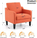 VINGLI Accent Chairs Set of 2 Living Room Chairs Burnt Orange Reading Chair for Bedroom Scooped Arm Chair Mid Century Modern Accent Chairs Upholstered Comfy Chair for Apartment, Waiting Room by CozyNest Decor