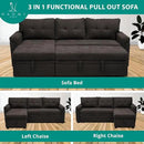 Naomi Home Transform Any Space: Sleeper Sectional Sofa with Convertible Sofa Bed & Inviting Chaise. Find Tranquil Comfort with Stress-Relieving Design & Durable Cushions - Espresso/Velvet by CozyNest Decor