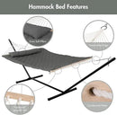 ANOW Outdoor Hammock with Stand 12FT, Heavy Duty Hammock with Steel Stand, Included Detachable Pillow and Pad, 450 LBS Weight Capacity, Gray by GreenHaven Gardens