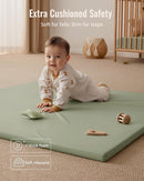 Blissful Diary Vegan Leather Baby Play Mat, 47x47 Thicken Foam Cushioned & Waterproof Playpen Mat for Infants and Toddlers, Stylish and Just Wipe-Clean Playmat for Baby Play on Floor, Light Green by TinyTreasures Baby Boutique