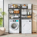 Dryer Storage Shel andf Over The Washer - Adjustable 4-Tier Heavy Duty Laundry Room Organizer, All Carbon Steel Standing Shelf with Hanging Rod, Anti-Tip Design, Super Stable 29.93" L x 11" D x 73" H by CozyNest Decor