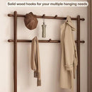 Hall Tree, Coat Rack with Shoe Storage, Wooden Hall Tree with Bench, 11 Hooks and 2-Tier Storage Shelves, Entryway Bench with Coat Rack (39.3" - Deep Walnut) by CozyNest Decor