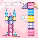 Pink Castle Magnetic Tiles for Kids Ages 3-8, 3D STEM Toys with Sparkling Building Blocks, Creative Educational Gift for Boys and Girls, Preschool Learning Toys for Birthday by TinyTreasures Baby Boutique