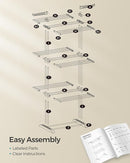 SONGMICS Clothes Drying Rack Stand 4-Tier, Foldable Laundry Drying Rack 68.1-Inch Tall, Steel, Rolling Clothes Horses Dryer Rack, Easy to Assemble, Indoor Outdoor Use, White ULLR701W01 by TinyTreasures Baby Boutique