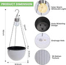 Hanging Pots for Plants Outdoor - 2 Pack White Artificial Rattan Solar Flower Baskets with Drainage Holes & Removable Tray, Garden Gifts for Women/Mothers, Porch, Balcony Decor by CozyNest Decor