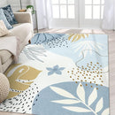 Lahome Boho Blue Living Room Carpet - Washable Area Rugs 4x6 Non-Slip Ultra-Thin Soft Bedroom Rugs Nursery Kids Room, Botanical Print Indoor Modern Floral Carpet Rug for Classroom Laundry Room Office by TinyTreasures Baby Boutique