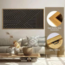 IARTTOP Large Black Framed Wood Wall Art for Living Room Abstract Modern Wooden Wall Decor Neutral Geometric Wall Sculpture Bedroom Office 20x40 Inch by CozyNest Decor