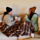 ZonLi Brown Throw Blanket, 50" x 60" Fall Decorative Classic Blankets with Tassel for Couch, Bed, Sofa, Chair, Outdoor, Cozy Warm Lightweight Blankets (Brown)