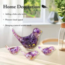 Crystal Bird Figurines, Resin Animal Statues, Miniature Decorative Gravel Birds, Home Decor (4PCS-Amethyst) by CozyNest Decor