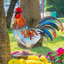 Metal Rooster Decor Garden Statue,Yard Chicken Decorations Outdoor Sculpture for Backyard Patio Kitchen Lawn Ornaments,Birthday Housewarming Gifts for Women Mom by GreenHaven Gardens