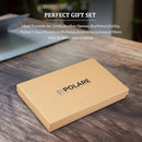 Polare Luxury RFID Blocking Leather Passport Holder Travel Wallet For Men and Women (Black with AirTag Slot) by TinyTreasures Baby Boutique