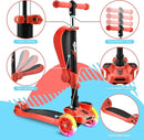 Hurtle 3-Wheeled Scooter for Kids - Wheel LED Lights, Adjustable Lean-to-Steer Handlebar, and Foldable Seat - Sit or Stand Ride with Brake for Boys and Girls Ages 1-14 Years Old by TinyTreasures Baby Boutique