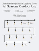 Brightech Ambience Pro - Waterproof LED Outdoor String Lights - 15 Bulbs, Dimmable 2W Vintage Spiral Edison Bulbs - 48 Ft Commercial Grade Patio Lights Cafe Ambience in Your Backyard by GreenHaven Gardens