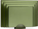 SMIRLY Plastic Cutting Board Set with Holder 4 Pieces, Non-Slip Dishwasher Safe Chopping Boards for Kitchen, Green by CozyNest Decor