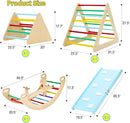 9-in-1 Climbing Triangle Set with Detachable Wooden Climbing Arch for Rocking Horse and Climbing, Indoor Triangle Jungle Playground Gym for Toddlers by TinyTreasures Baby Boutique